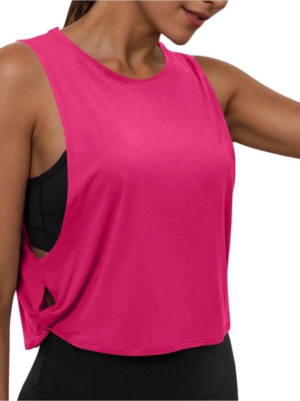 2 x Women’s Hot Pink Sleeveless Workout Tank Top .